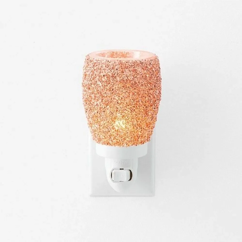 SCENTSY Mini Warmer GLITTER ROSE GOLD NEW IN BOX  Wall Plug in Nightlight Warmer